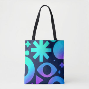 Böser Blick-Tasche Cosmic Teal Lila Mystisch Tasche