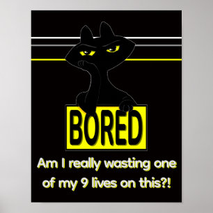 Böser Boogie sarkastischer schwarzer Katzenwandpos Poster