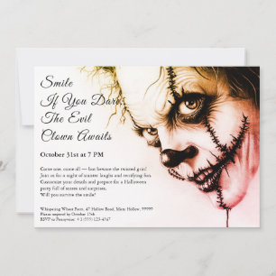 Böser Clown Halloween-Einladung – Böse Grinsen Einladung