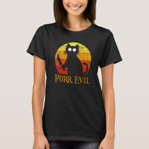 Böser Halloween-Gruselkatze mit Messer T-Shirt
