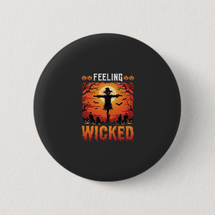 Böser Halloween-Vogelscheuchendesign_1 Button