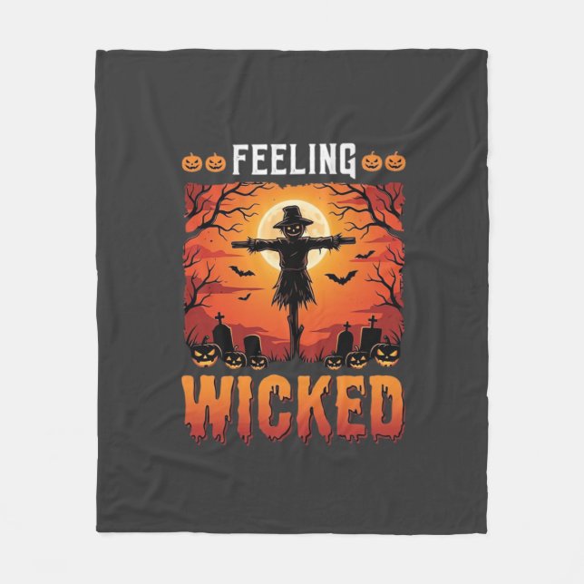 Böser Halloween-Vogelscheuchendesign_1 Fleecedecke (Vorderseite)