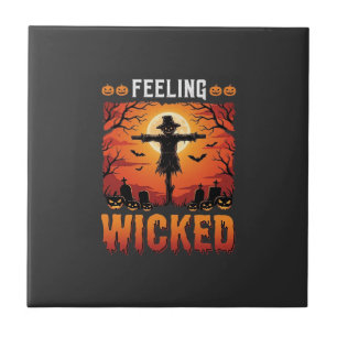 Böser Halloween-Vogelscheuchendesign_1 Fliese