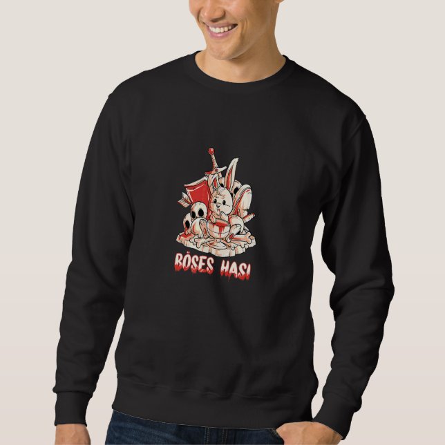Böser Horror mit Schwertschild und Ritter. Sweatshirt (Vorderseite)