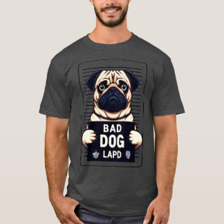 Böser Hund Pug Mugshot T-Shirt