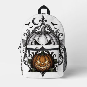 Böser Jack O Lantern Gothic Halloween-Kürbis Bedruckter Rucksack