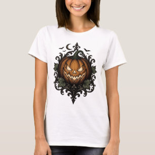 Böser Jack O Lantern Gothic Halloween-Kürbis T-Shirt