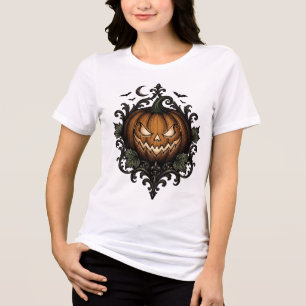 Böser Jack O Lantern Gothic Halloween-Kürbis Tri-Blend Shirt