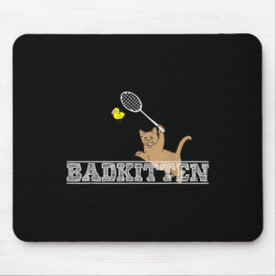 Böser Kätzchen Lustiger Badminton Katzenliebhaber Mousepad