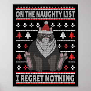 Böser Katze Weihnachten Hässlicher Pullover Ich be Poster