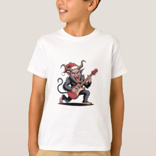 Böser Krampus spielt elektrische Gitarrenmusik zu  T-Shirt
