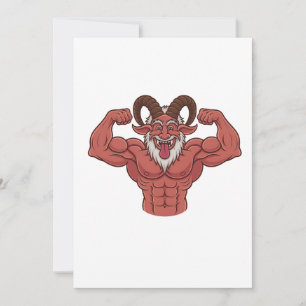 Böser Krampus Weihnachten Flexing Muskeln Fitness Karte
