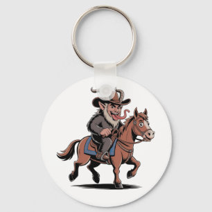 BÖSER Krampus Weihnachts Cowboy Pferd Western Xmas Schlüsselanhänger