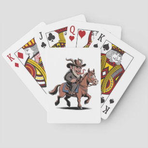 BÖSER Krampus Weihnachts Cowboy Pferd Western Xmas Spielkarten