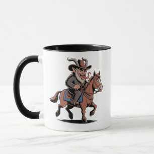 BÖSER Krampus Weihnachts Cowboy Pferd Western Xmas Tasse