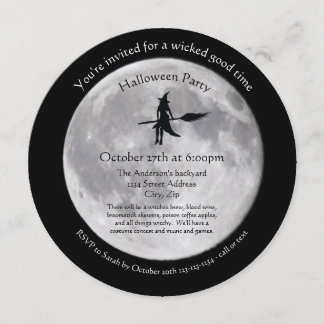 Böser Mond - Kreis-Halloween-Party-Einladung Einladung
