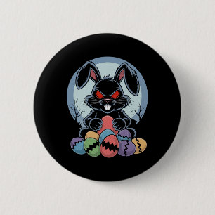 Böser Osterhase Gruseliger Horror-Hase Rote Augen  Button