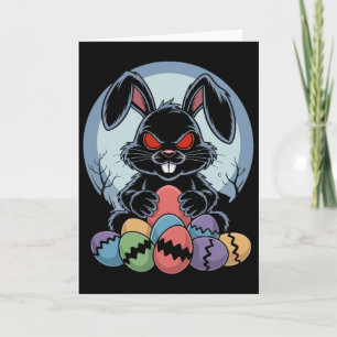 Böser Osterhase Gruseliger Horror-Hase Rote Augen  Karte