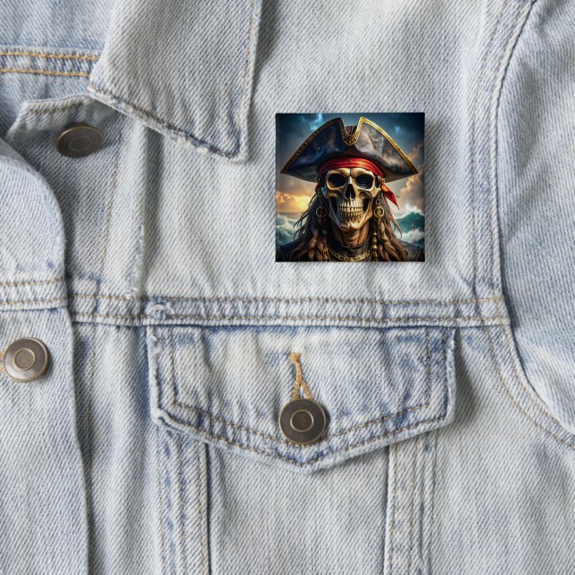 Böser Piratenschädel-Knopf Button (Beispiel)
