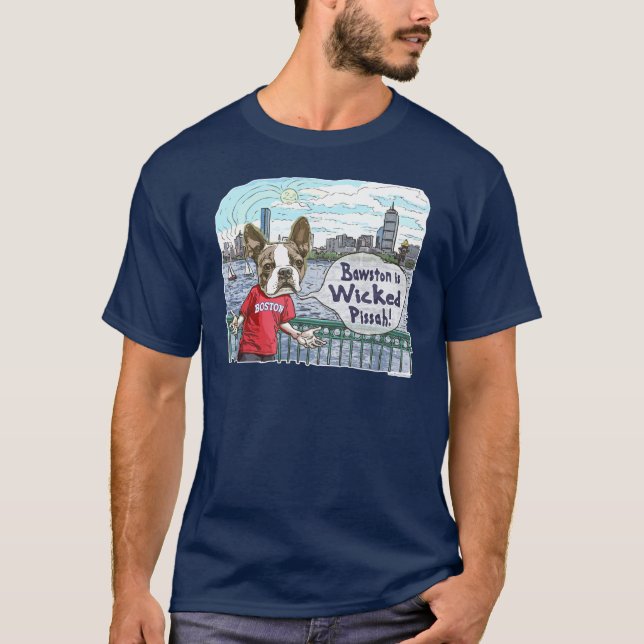 Böser Pissah Gang Bostons Terrier T-Shirt (Vorderseite)
