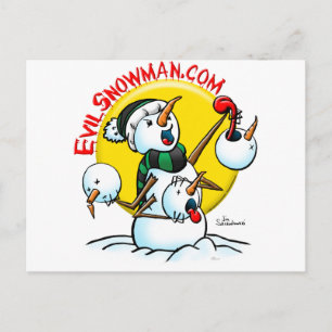 böser Schneemann Postkarte