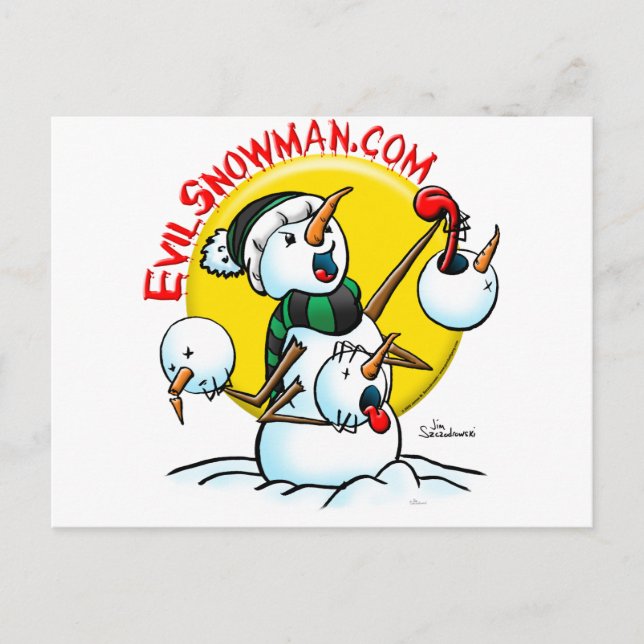 böser Schneemann Postkarte (Vorderseite)