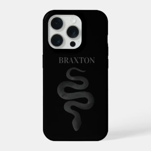 Böser schwarzer grauer Wasserfarbenschlange iPhone 15 Pro Hülle