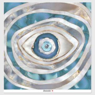 Böses Auge Mineralien und Gold Aufkleber