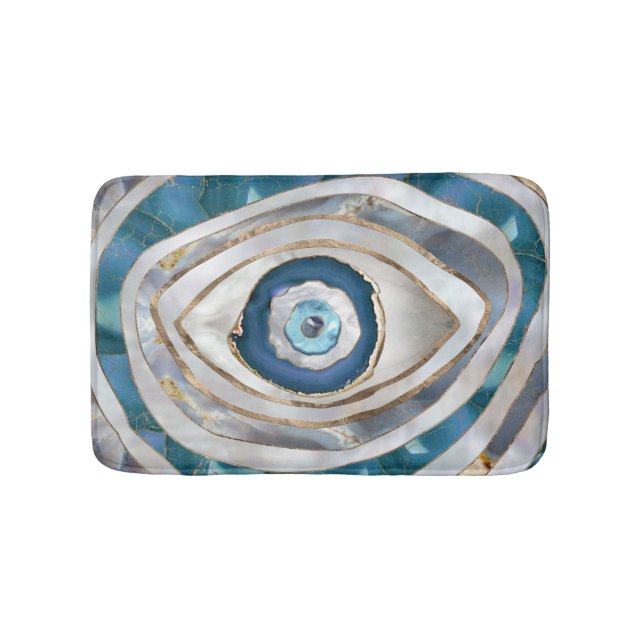 Böses Auge Mineralien und Gold Badematte (Vorderseite)
