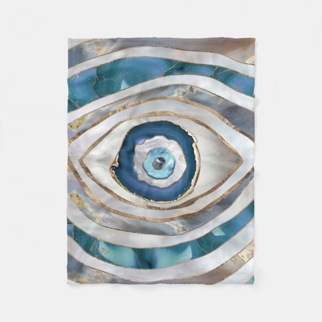 Böses Auge Mineralien und Gold Fleecedecke (Vorderseite)