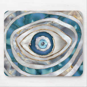 Böses Auge Mineralien und Gold Mousepad