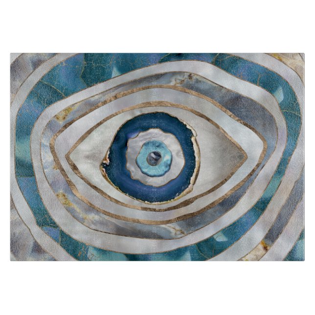Böses Auge Mineralien und Gold Schneidebrett (Vorderseite)