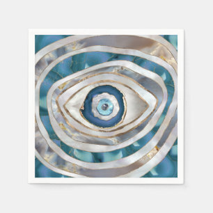 Böses Auge Mineralien und Gold Serviette