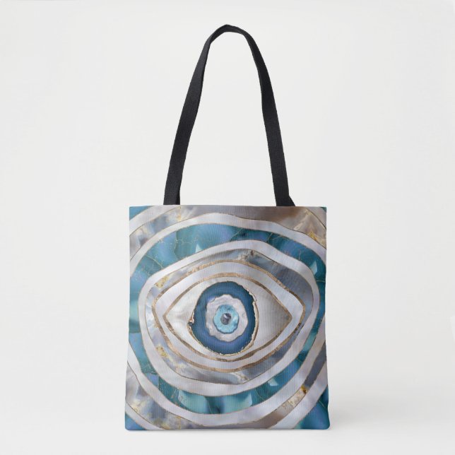 Böses Auge Mineralien und Gold Tasche (Vorderseite)