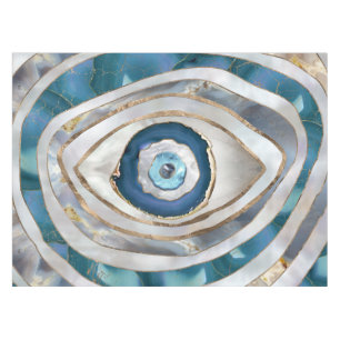 Böses Auge Mineralien und Gold Tischdecke