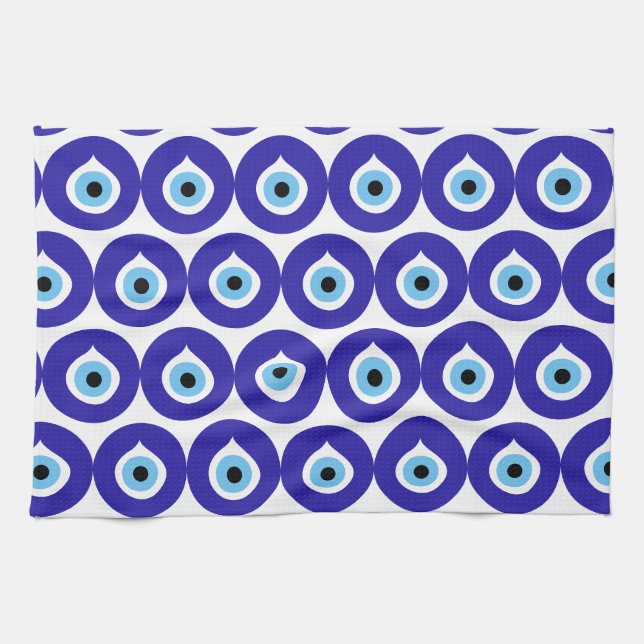 Böses Augensymbol des antiken nazar fatima talisma Geschirrtuch (Horizontal)