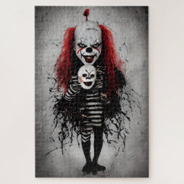 Böses Clown Kind mit einem Beängstigenden Clownkop