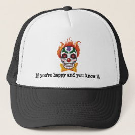 Böses Clown-Schädel-Dämon - Clownhut Truckerkappe