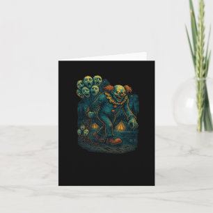 Böses Creepy Clown mit schreienden Spuk Lloons Gr Karte