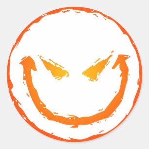 böses Gesicht Runder Aufkleber