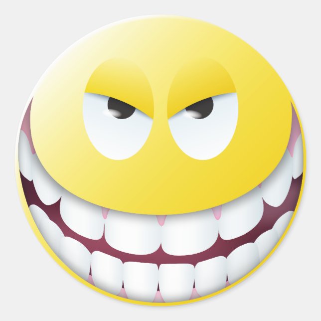 böses Gesicht Runder Aufkleber (Vorderseite)