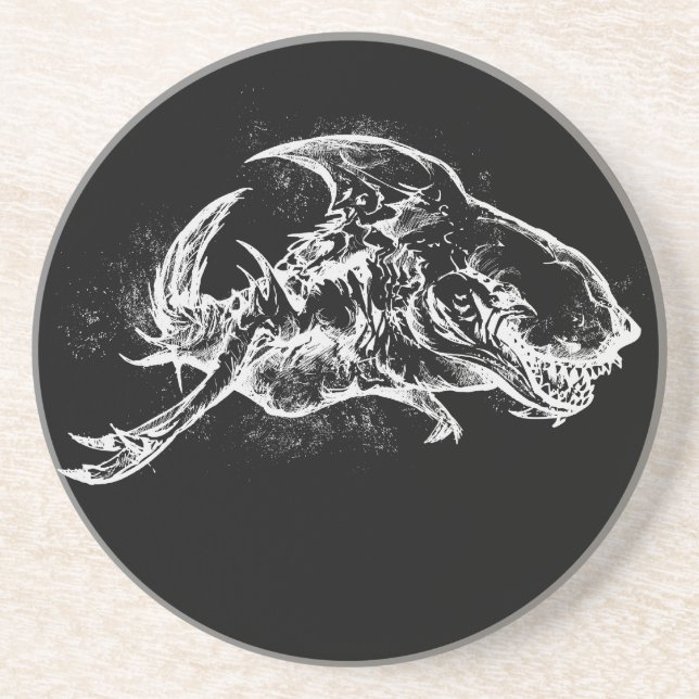 Böses Hai in Weiß Getränkeuntersetzer (Vorne)