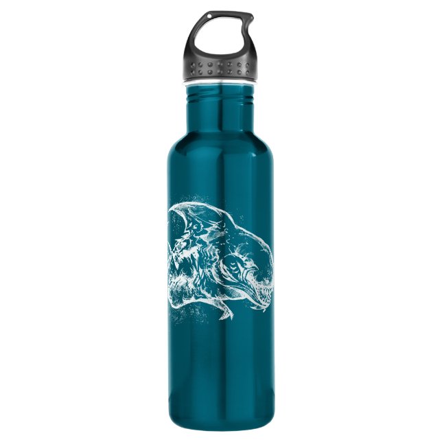 Böses Hai in Weiß Trinkflasche (Vorderseite)