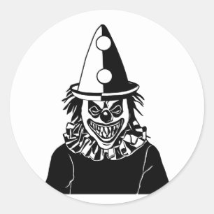 Böses Monster gruselig Clown Beängstigende Zirkusk Runder Aufkleber