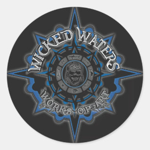 Böses Wasser-Hauptleitungs-Logo Runder Aufkleber