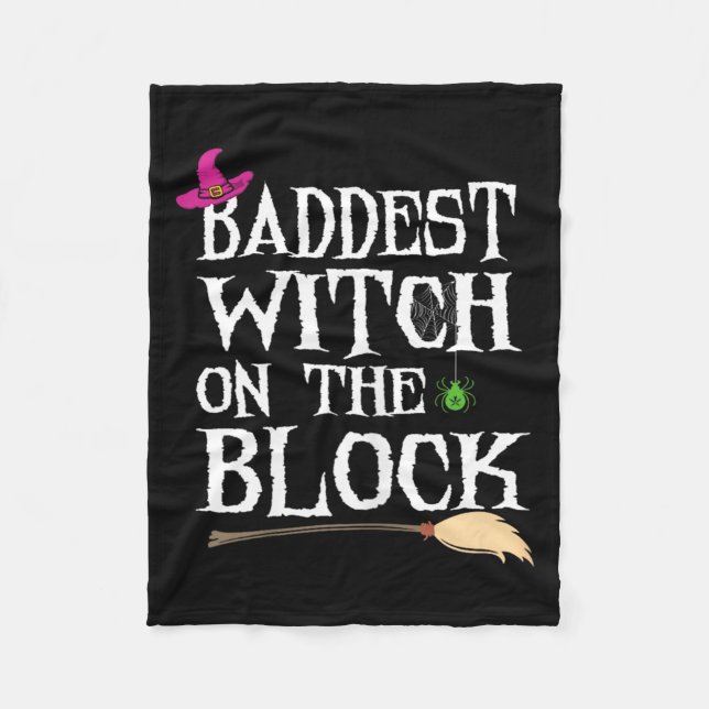 Böseste Hexe im Block Fleecedecke (Vorderseite)