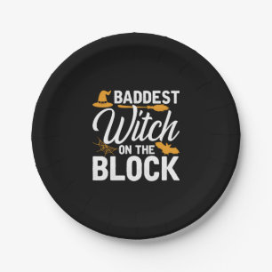 Böseste Hexe im ganzen Block Pappteller