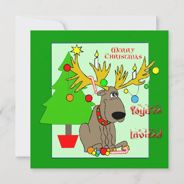 Boshafte Ren-Weihnachtseinladung Einladung (Vorderseite)