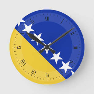 Bosnia Flag Runde Wanduhr