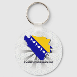 Bosnia Herzegovina Flag Map 2.0 Schlüsselanhänger